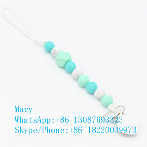 硅木牙钩针珠婴儿礼物奶嘴夹子链为新生儿 - Product Image 3