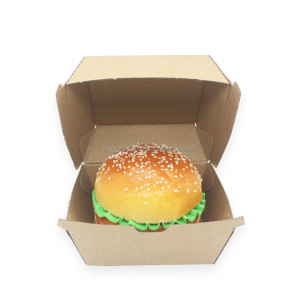 Caixas de embalagens personalizadas de hambúrguer enrolado caixa de hambúrguer embalagem caixa de papel de hambúrguer