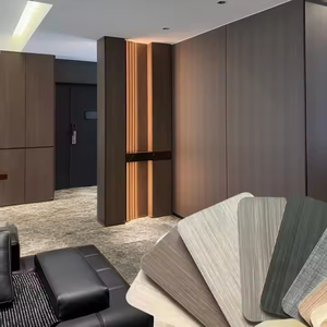Bán Buôn PVC Sợi Tre Nền Tường Bảng Điều Chỉnh Gỗ Veneer Tre Than Gỗ Hạt Cho Nội Thất Kết Thúc Căn Hộ Phòng Ngủ - Product Image 1