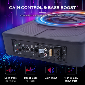 ซับวูฟเฟอร์แบบแอคทีฟใต้เบาะรถยนต์ ขนาด 10 นิ้ว บางเฉียบ 800 วัตต์ 12V DC ลำโพงเสียงรถยนต์ กำลังขับ 200 วัตต์ RMS รุ่นใหม่ หนา 55 มม. - Product Image 3