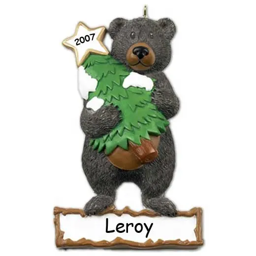 Resin bear personalized christmas ornaments