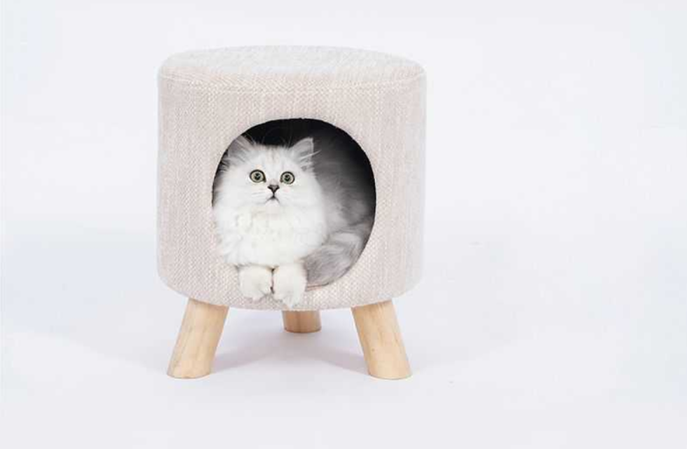 New dog house wood pouffe ottoman stool with legs detachable stool legs cat house new design