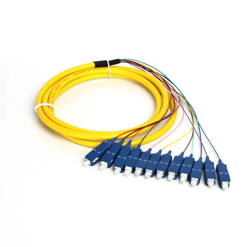 Cable de fibra óptica FTTH resistente al agua, 12 núcleos, SC FC, APC, UPC
