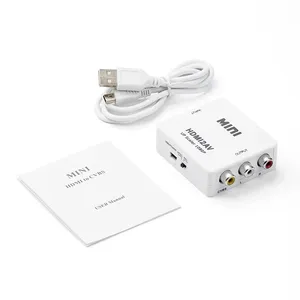 Adaptador HDMI a AV RCA, convertidor HDMI MINI Box RCA AV CVSB LR, convertidor escalador AV compuesto de vídeo para PC, proyector HDTV - Product Image 5