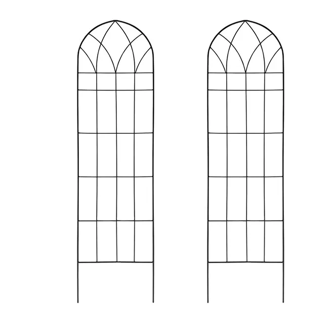 Enrejados decorativos de Metal para jardín, alambre negro para plantas de escalada, vallas para exteriores, postes, 2022