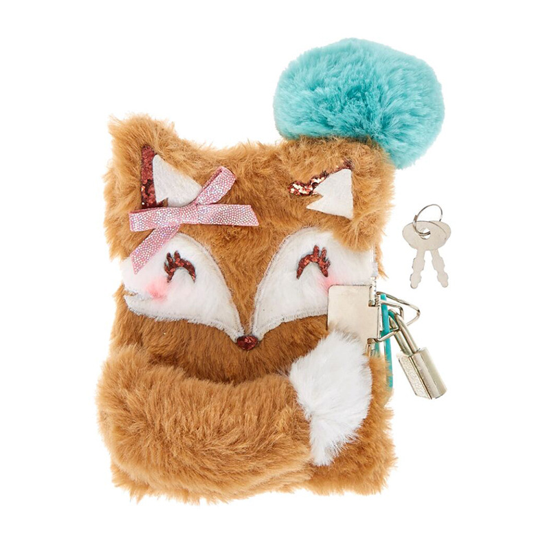 Seaygift, fábrica de China, venta al por mayor, económico, kawaii, diario de felpa, diario de viaje, cuaderno mullido con cerradura - Product Image 3