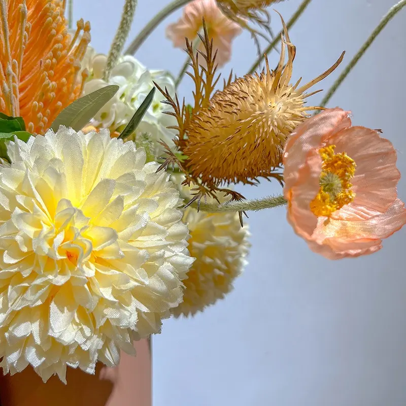 Toptan yapay Marigold Garland karahindiba papatya düğün çiçek Showroom için