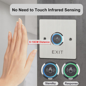 Smart in acciaio inossidabile piastra frontale senza contatto blocco della porta di controllo di rilascio del sensore a infrarossi interruttore a pulsante di uscita - Product Image 4