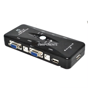 USB 2.0 VGA分离器打印机鼠标键盘Pendrive共享切换器1920*1440 VGA开关盒适配器4端口kvm交换机 - Product Image 1