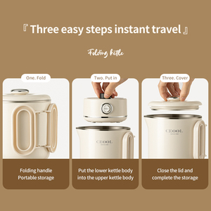 Cordless Electric Kettle with Keep-Warm Feature Mini Stainless Steel Cooking Pot for Travel RV Outdoor <strong>Use</strong> <strong>Computer</strong> <strong>Controlled</strong> - Product Image 4