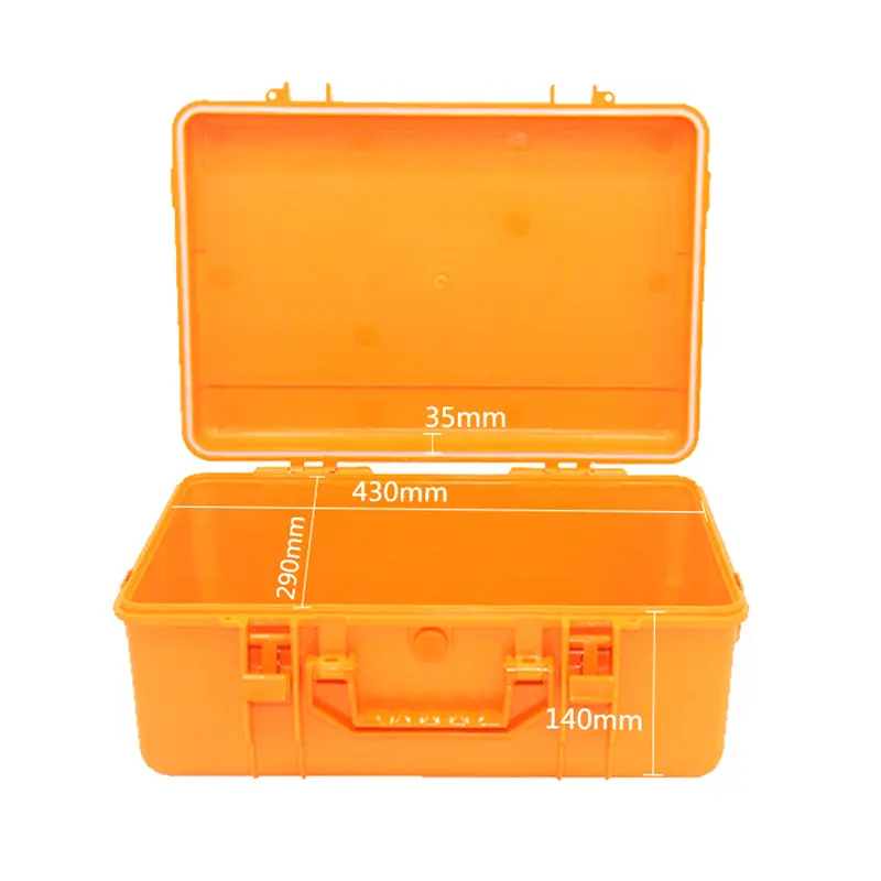 Изготовленный на заказ 430*290*175 мм оранжевый черный твердый пластиковый чехол для камеры защитный чехол для камеры с вставкой из пенопласта
