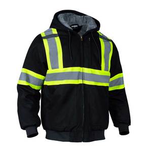 Osha mùa đông nặng nhiệm vụ lông cừu áo vải không thấm nước vỏ màu đen mui xe an toàn khả năng hiển thị cao Logo tùy chỉnh - Product Image 1