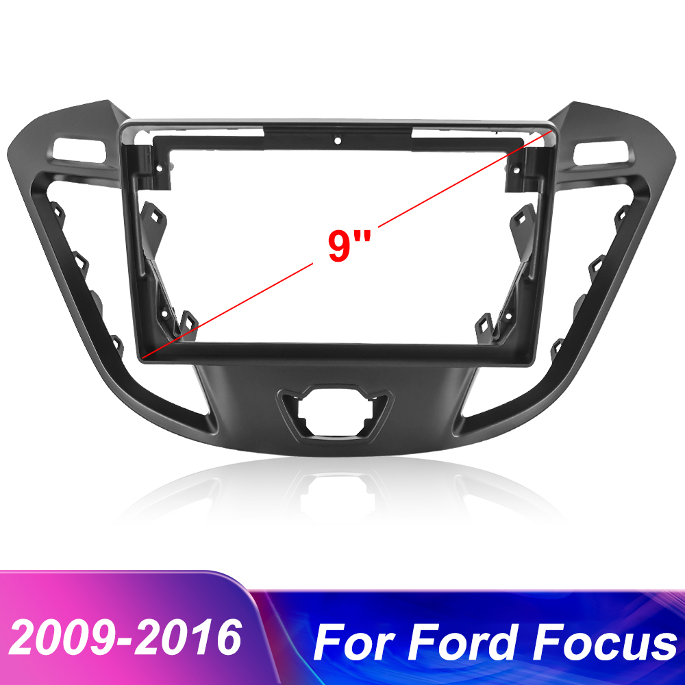 Podofo Double 2 Din Car Stereo Radio Frame Dash Panel Trim Kit For Ford/Transit/Tourio 2017 Accessories Tools