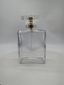 Luxury 30ml 50ml 100ml FEA clear Fragrance Aluminum Mist Spray with Cap <strong>Perfume</strong> square AS Acrylic Customize Cap Glass Bottle - Product Image 3