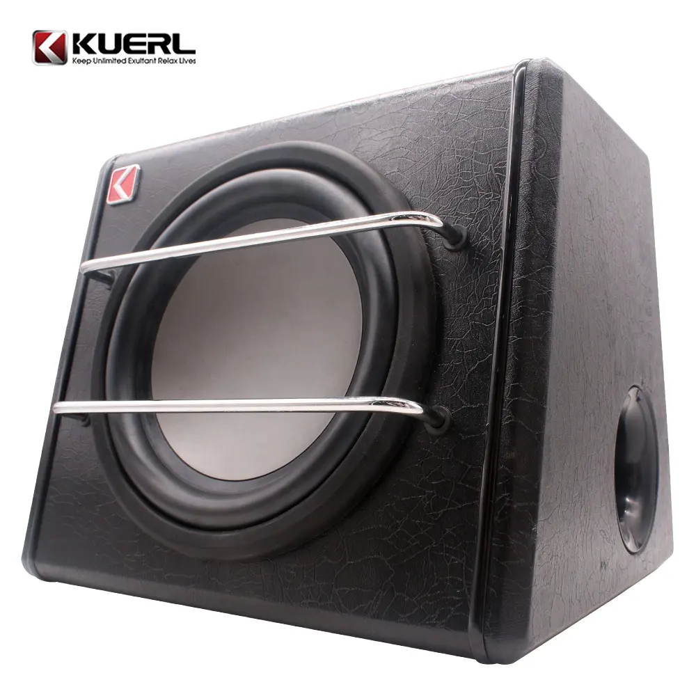 Fabrika sıcak satış araç derin bas hoparlörü 12V siyah 8 inç trapez araba aktif subwoofer