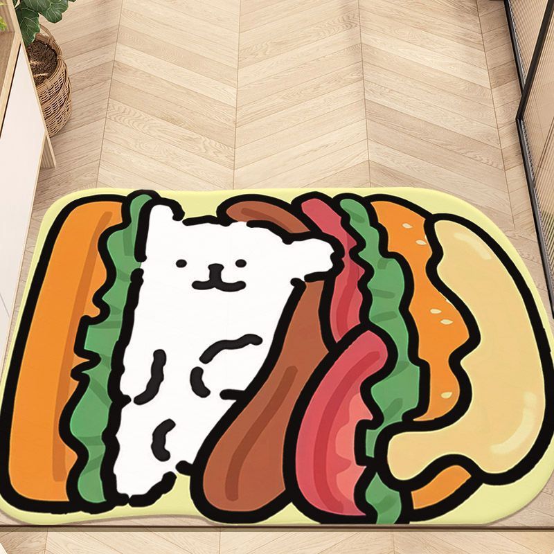 Hamburger Sandwich White Dog