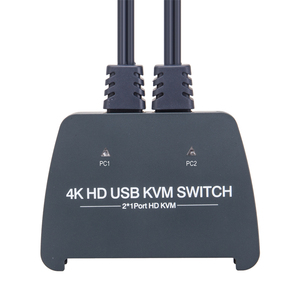 VCOM Cable USB HDMI incorporado 4K HDMI Interruptor KVM con botón externo para monitor Teclado Ratón - Product Image 2