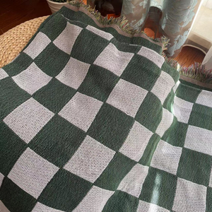 Newest 80polyester 20cotton Cheap Wholesale Bohemian Geometry Knitted Throw <strong>Blanket</strong> - Product Image 5