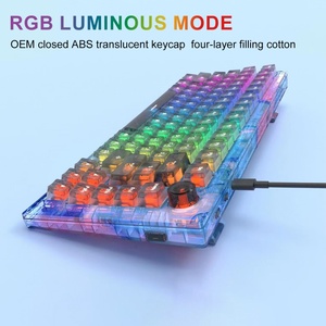 82-Key 75% Ba chế độ tùy chỉnh màu sắc bàn phím cơ RGB sáng Gasket giao diện USB hot-swappable trục khối lượng Knob Key - Product Image 6