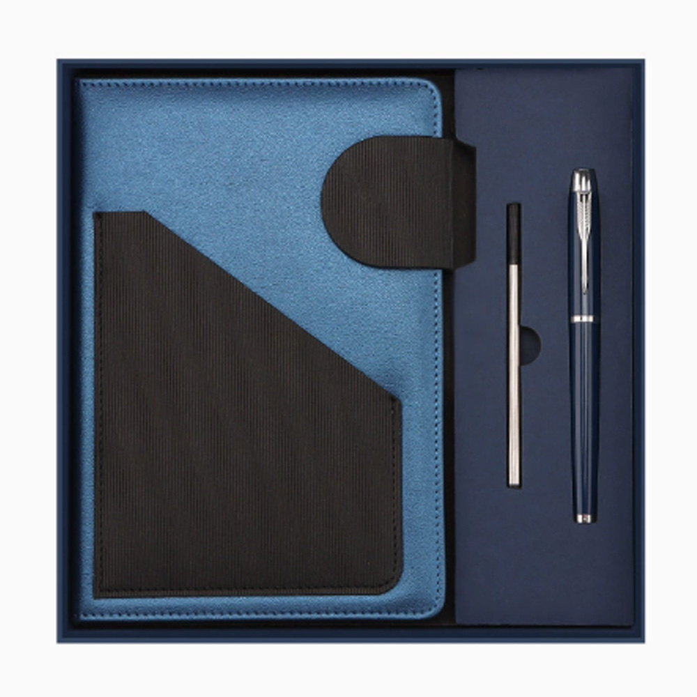 Carnet bleu + stylo