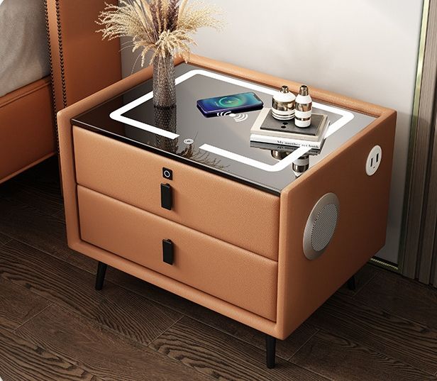 Orange+ wireless charging +LED light +USB port