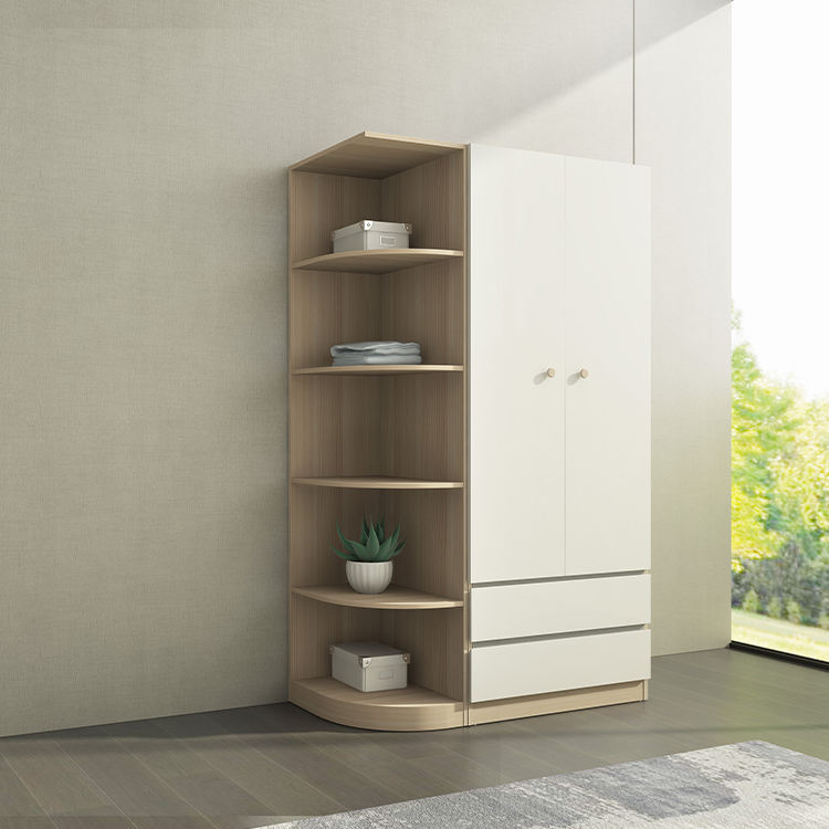 Wardrobe 2 Door 2 Drawer 1 Side Shelf