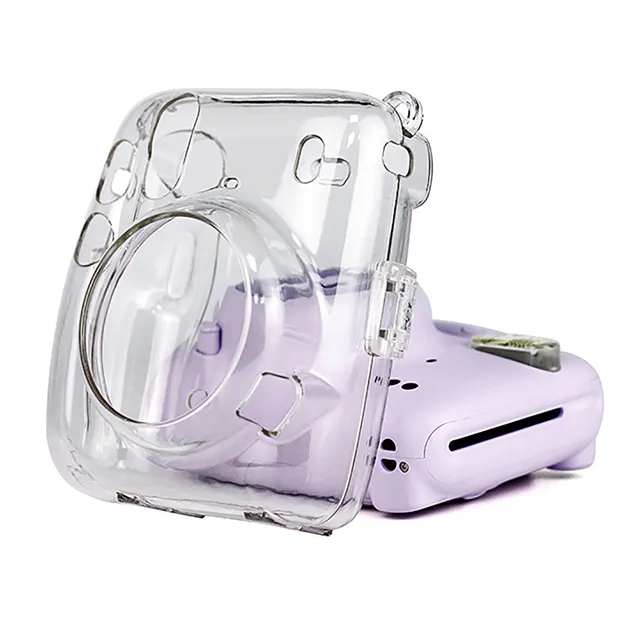 Caso Claro de protecção Para Fujifilm instax Mini Rainbow 11 câmera caso de Cristal transparente com Ajustável Strap