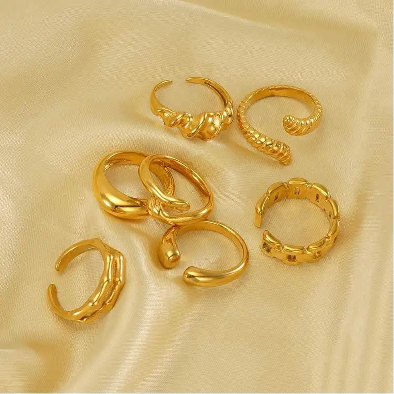Anelli di gioielli di moda titanio con sigillo magnetico con diamante per ultima donna in bianco doppio oro rosa anelli eccentrici di buona qualità