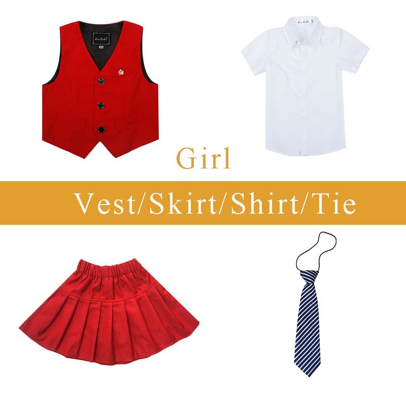 Girl's red set 4 pieces