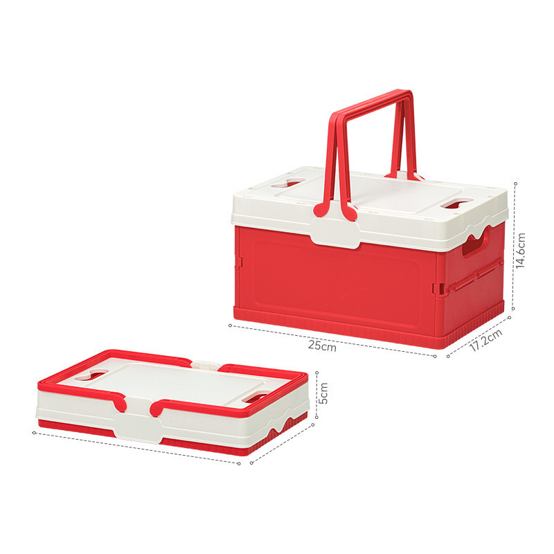 With lid - Small - White and red