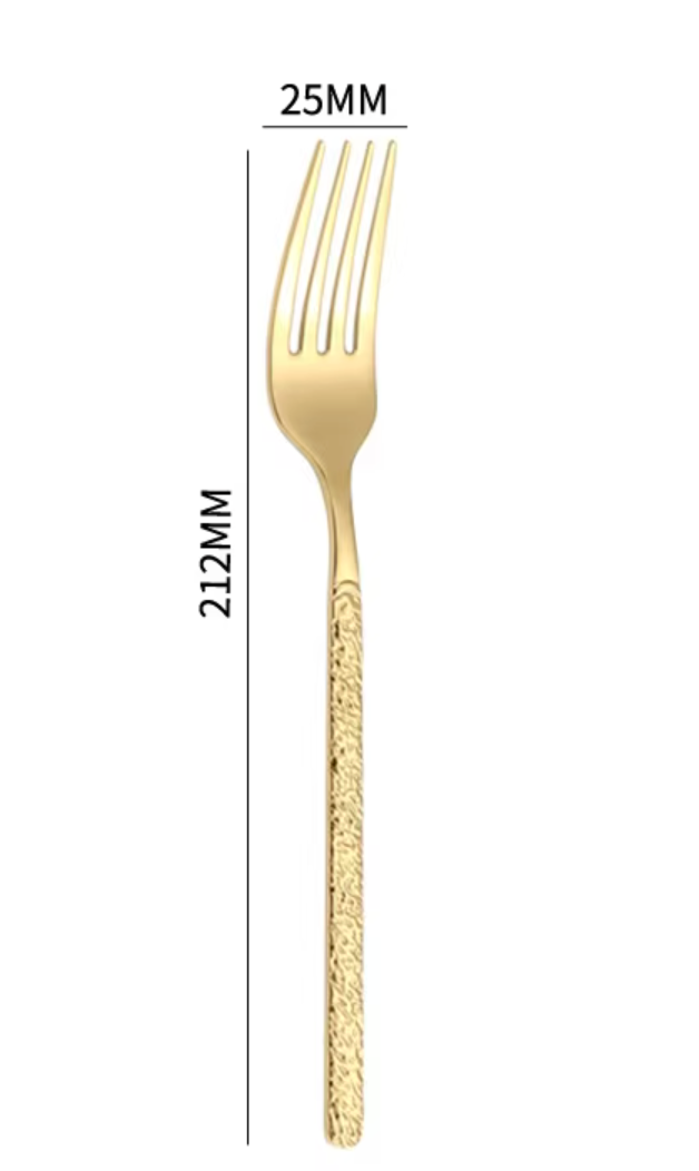Gold - stone pattern dinner fork