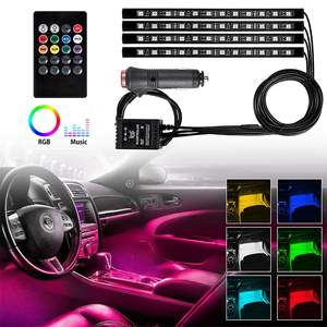 ร้อนขาย48 LED 5050 Rgb Led การควบคุมระยะไกล APP ควบคุมเพลงรถบรรยากาศแสงนำแถบ - Product Image 6