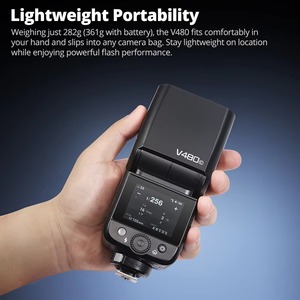 Godox V480专业<span class=keywords><strong>TTL</strong></span>锂离子相机闪光灯650全功率造型灯索尼/佳能/尼康/富士/奥林巴斯V860III升级