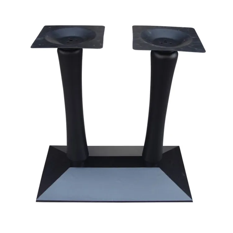 Atacado pátio mobiliário retângulo ferro forjado mesa de café perna metal latão bistro café ao ar livre ferro fundido mesa de jantar base