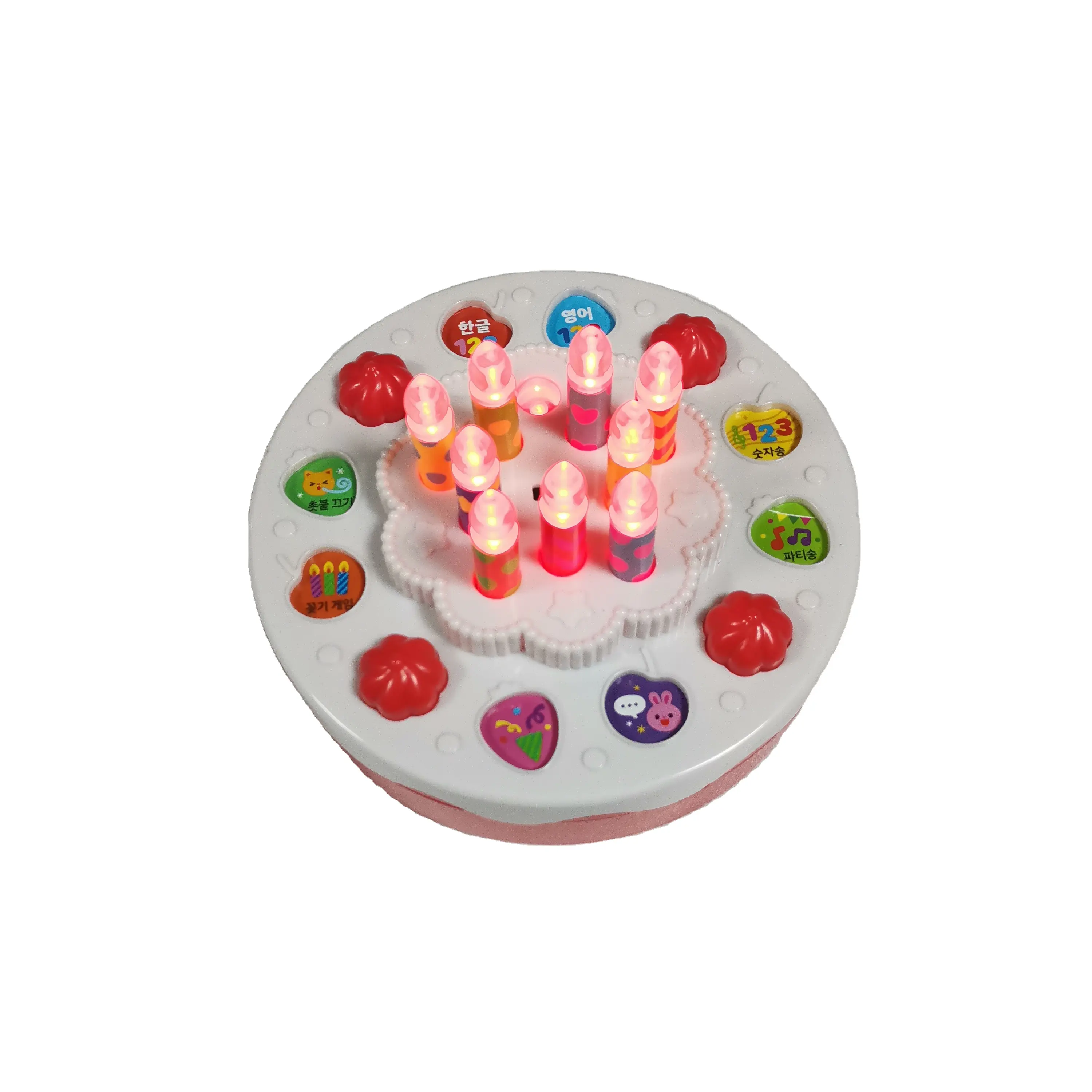 Customized Kids Birthday Cake Musical Toys With LED Flash Lights Interactive Music Toys For Kids Birthday Celebration