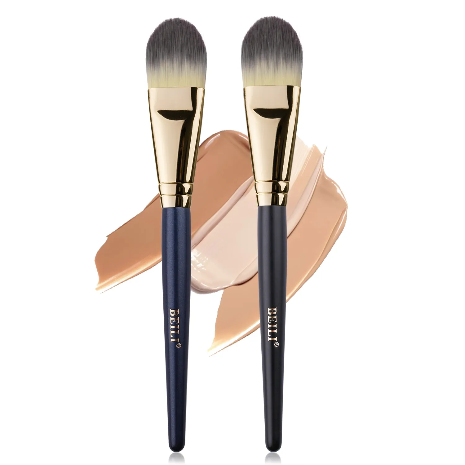 BEILI azul preto Corretivo maquiagem Escova Private Label Vegan Cabelo Precise Cosmetic Eye Brush pequeno plano fundação multifunções