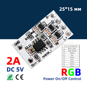 LED RGB bunte Lichtquelle Schalter Steuerplatine 5 V DC 4-Draht 3-Kanal-Beleuchtungsregler Modul Strom ein-/aus- und Farbwechsel