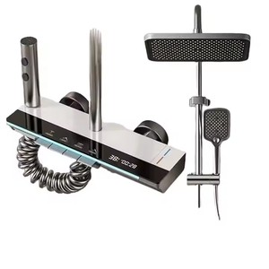 Grey hiện đại Nhà nhôm nước mưa treo tường sang trọng tự động hiển thị kỹ thuật số phím đàn piano phòng tắm thiết lập hệ thống tắm thông minh - Product Image 1