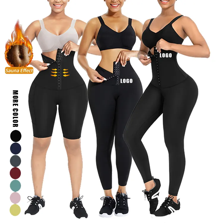 Cintura alta personalizada e coxa trainer Fitness Cintura Trainer Calças HookS Ajustável Mulheres Emagrecimento Cintura Trainer Leggings