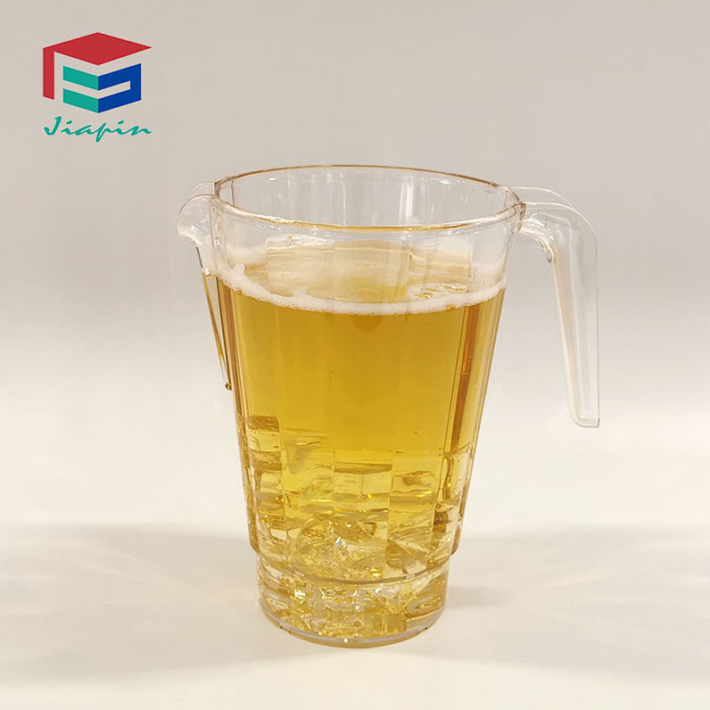 Europe Design Clear Beer Milk Pitcher Beer Juice Pitcher 1500ml 50oz Stack Hard Plastic Water Jugs