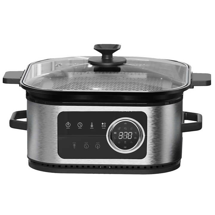 3 Function in 1 Digital 6 Liter 1800W Steamer Grill Freidora De Aire 6L 7L 8L Steam Pot Glass Lid Smart Air Fryer