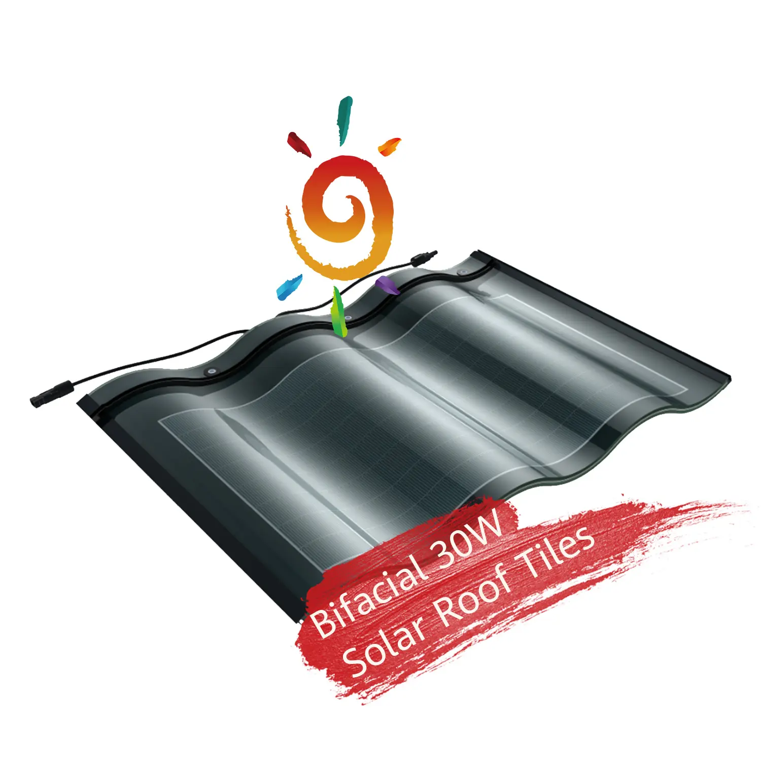 Rosenpv năng lượng mặt trời mái ngói đôi kính 30 Wát năng lượng mặt trời bảng điều khiển năng lượng mặt trời mái ngói cho xây dựng mái nhà