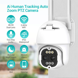 2023 yeni ICsee xm 8MP 4K 8x hibrid Zoom 2.8 12mm çift Lens PTZ IP kamera kablosuz kamera Wifi Cctv 8mp çift Lens ağ kamerası - Product Image 3