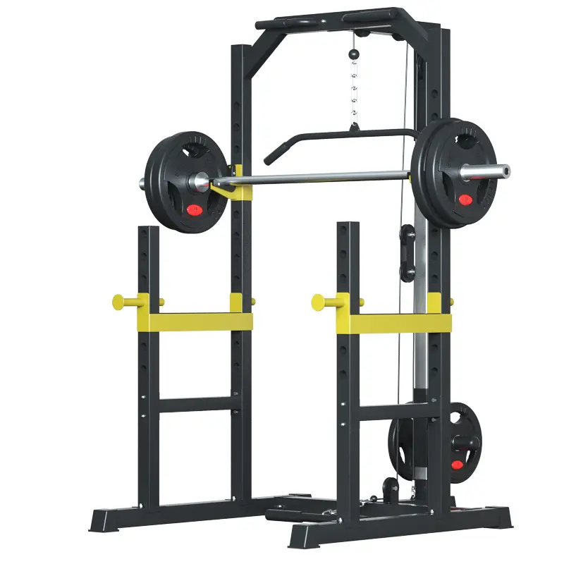 อเนกประสงค์เทรนเนอร์ Barbell Rack อุปกรณ์ออกกําลังกายเชิงพาณิชย์อุปกรณ์ออกกําลังกายเครื่อง Smith มัลติฟังก์ชั่ยิมหมอบแร็ค