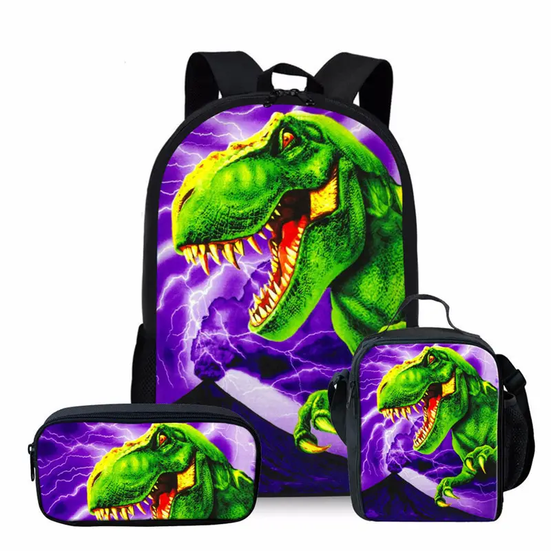 High Quality Custom Cartoon Dinosaur Shoulders Bags Cartoon Jurassik World Dinosaur Bag Tyrannosaurus Triceratops School Bags