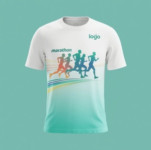 OEM 100 Polyester boyutları özelleştirme maraton koşu spor T Shirt süblimasyon baskı ile müşteri tasarım - Product Image 4