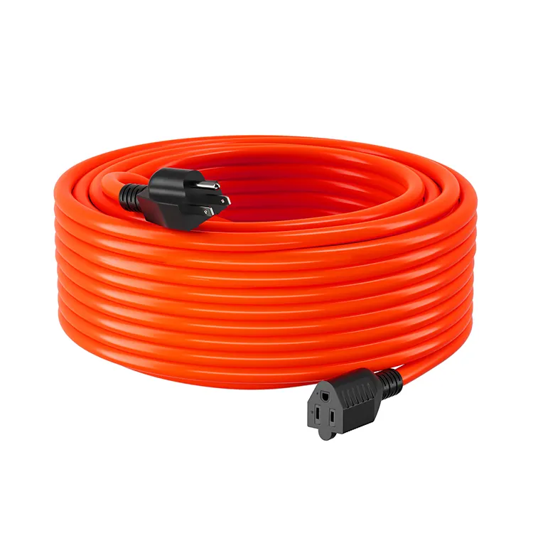 Verlengsnoer 100ft Algemeen Verlengsnoer Buiten 16/3 Sjtw, 3-tang Geaarde Plug Water & Weerbestendig Vlam Re