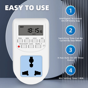 AL-06 Timer Digitale Interruttore 220VAC 10A digitale timer Digitale Programmabile Timer Universale Presa Spina di UE - Product Image 2