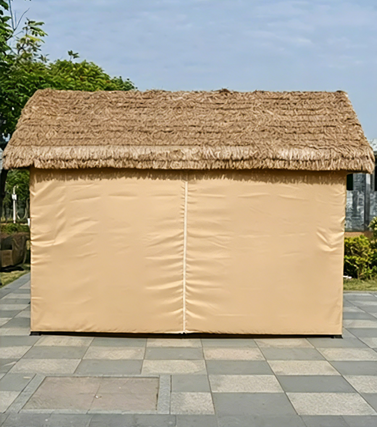 Pavilion with 2 seaters and 1 table + Thin side curtain