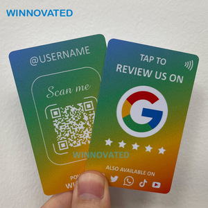Tarjeta NFC DE REVISIÓN DE Google Digital de plástico de 13,56 MHz con código QR - Product Image 5